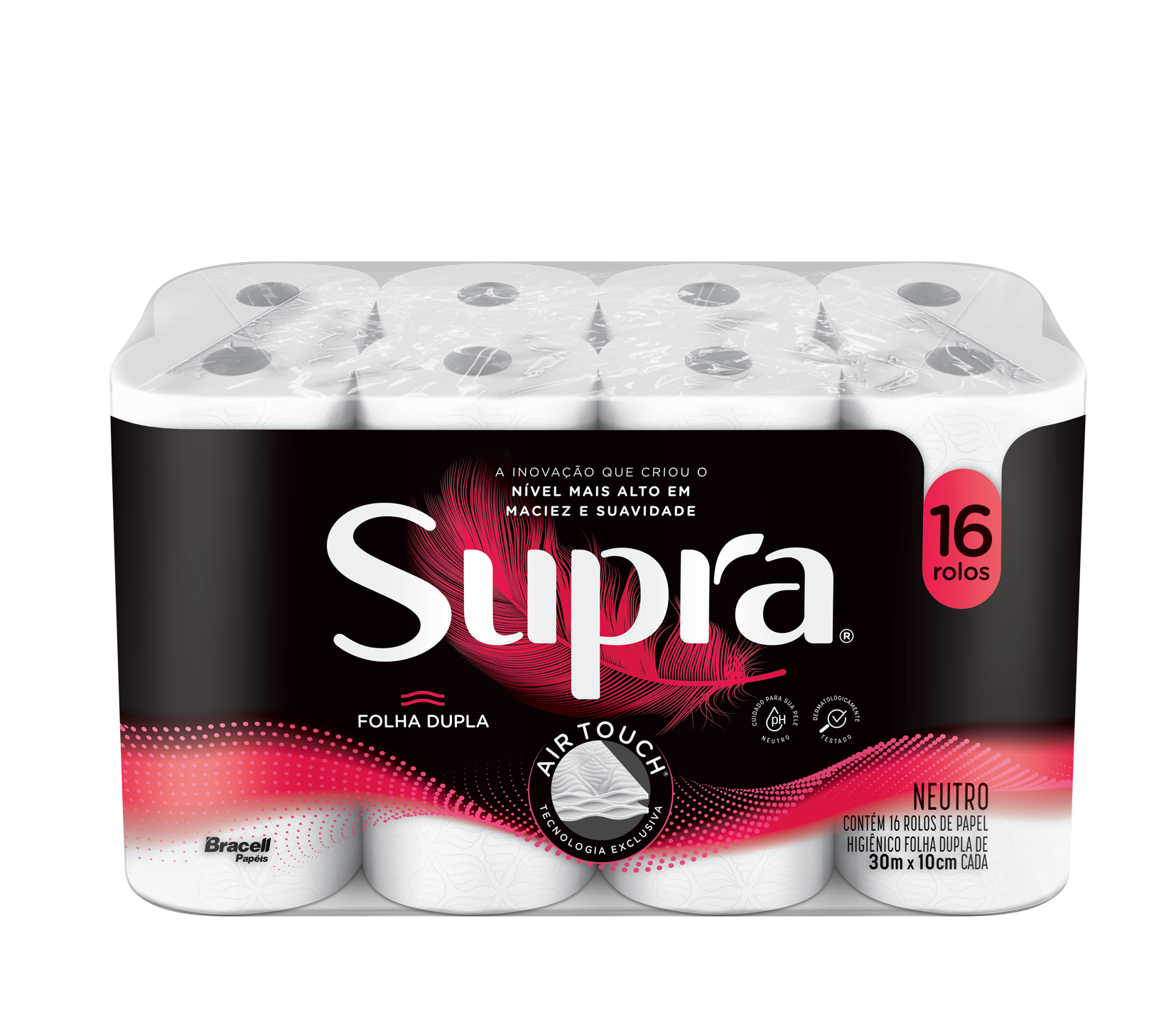Papel Higiênico Supra Folha Dupla 16 Rolos 30m