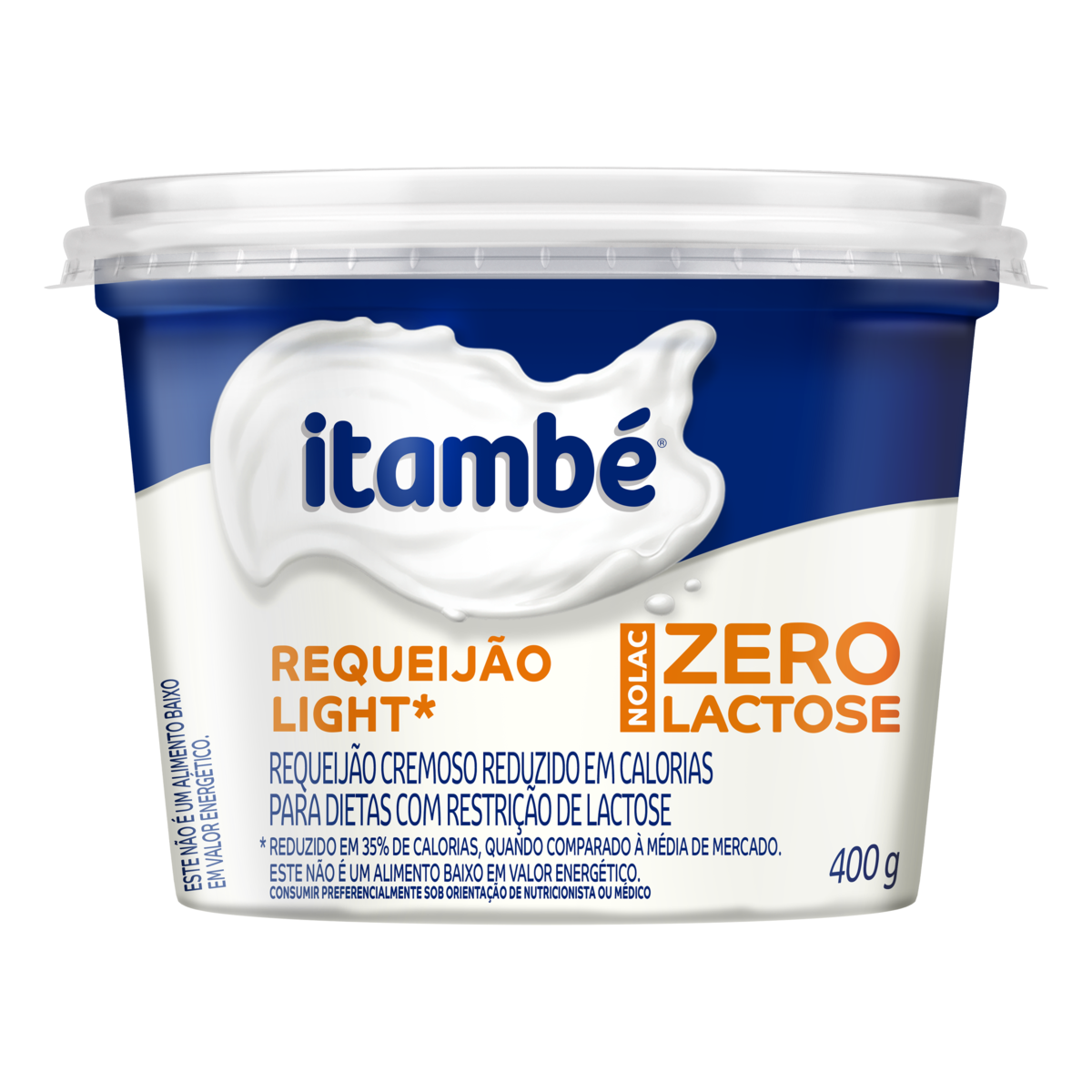 Requeijão Cremoso Light Zero Lactose Itambé Nolac Pote 400g