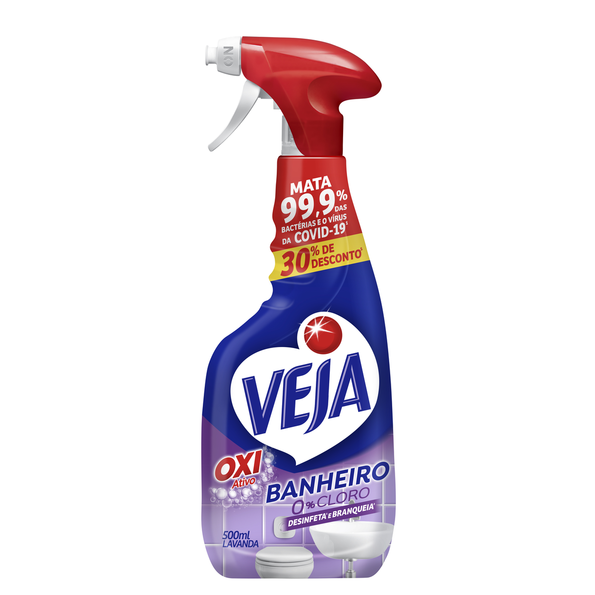 Desinfetante Banheiro Lavanda Veja Frasco 500ml Borrifador Grátis 30% de Desconto