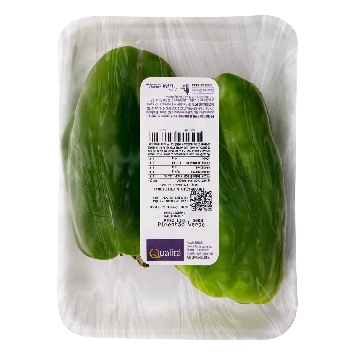 Pimentão Verde QUALITÁ Bandeja 300g