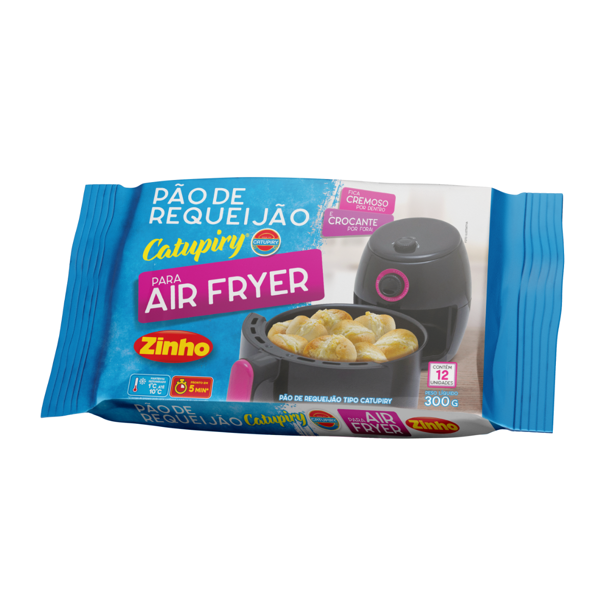 Pão Bolinha Recheio Catupiry Zinho Pacote 300g
