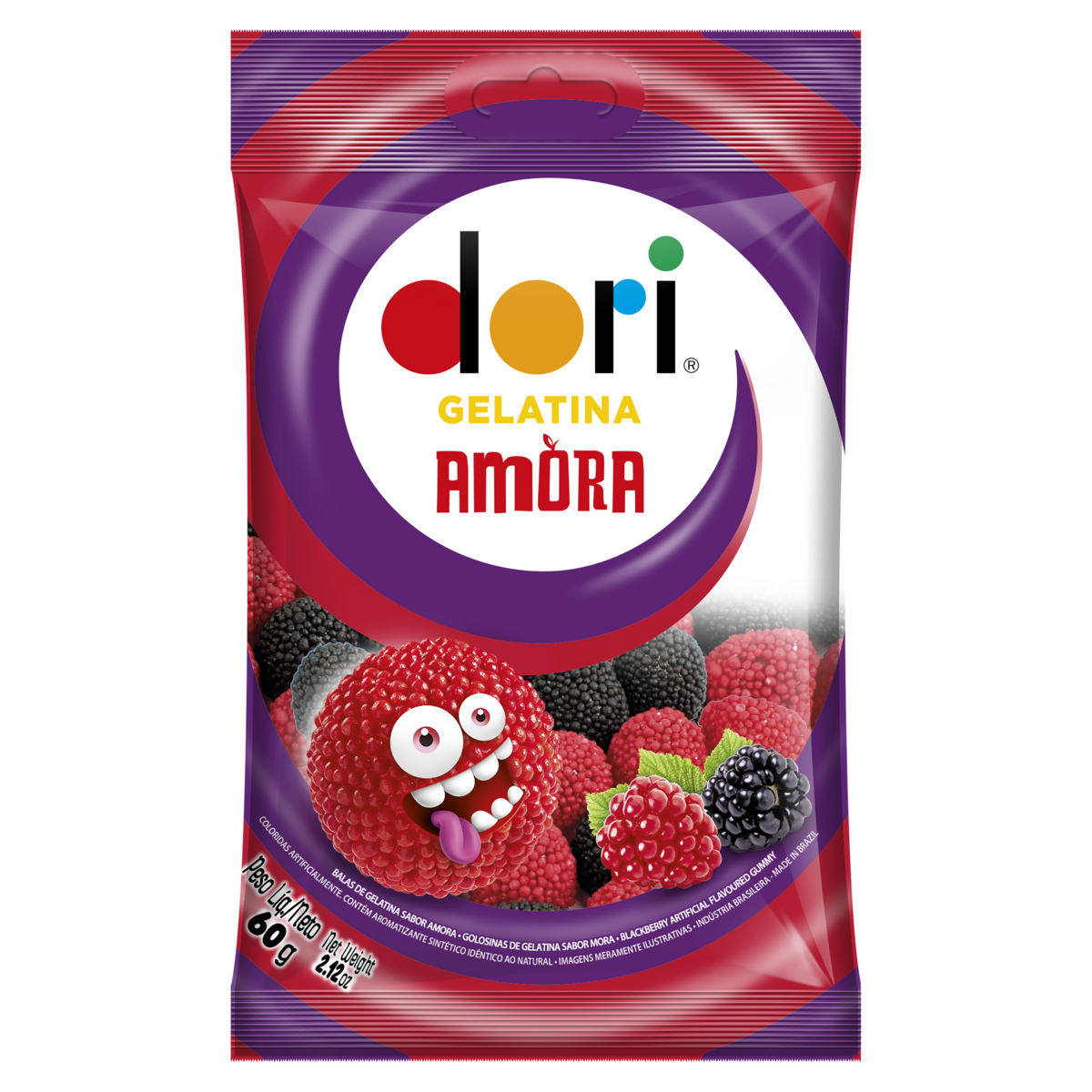 Bala de Gelatina Amora Dori Pacote 60g