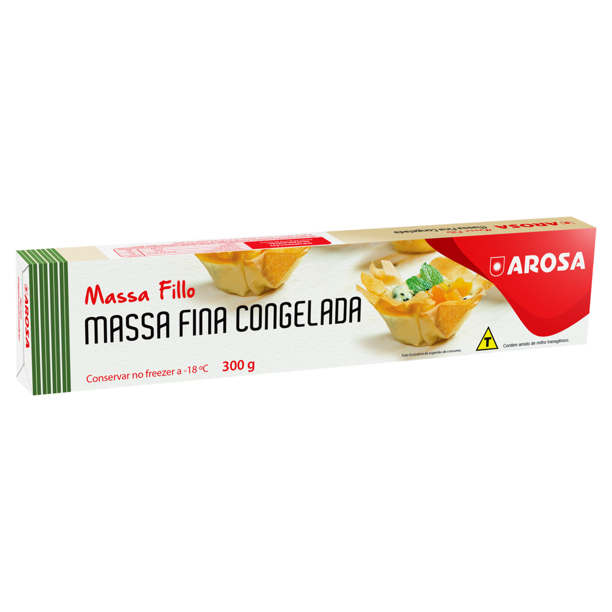 Massa Fillo Fina Congelada Arosa Caixa 300g
