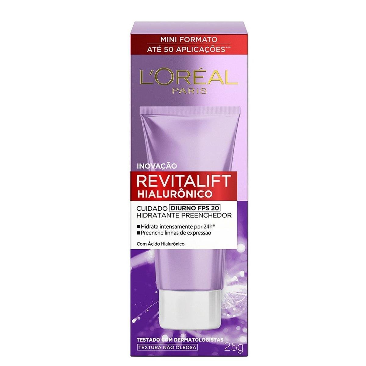Creme Facial Anti-idade L'Oréal Paris Revitalift Hialurônico Diurno FPS 20 25g