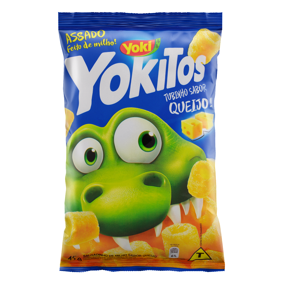 Salgadinho de Milho Queijo Tubinho Yokitos Pacote 45g