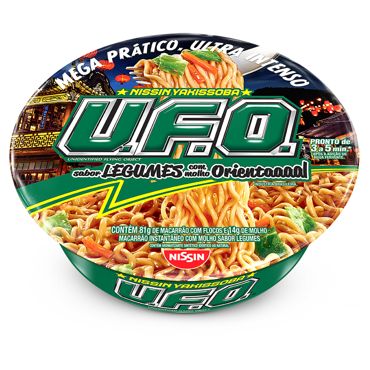 Macarrão Instantâneo Yakissoba Legumes com Molho Oriental Nissin U.F.O. Bandeja 95g