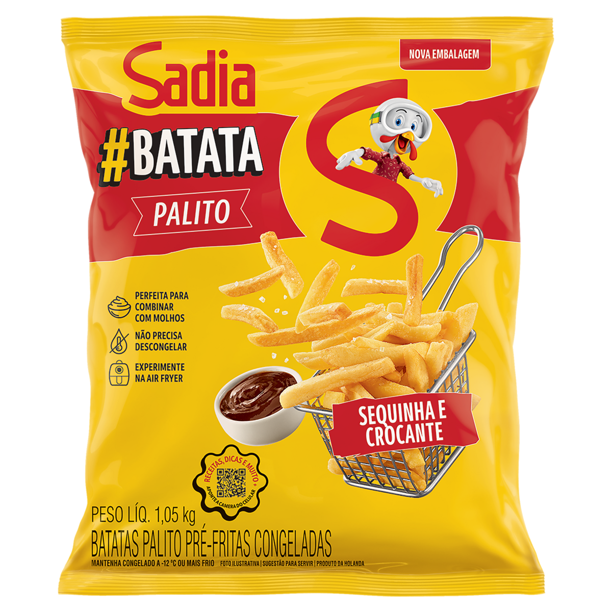 Batata Pré-Frita Palito Congelada Sadia Pacote 1,05kg