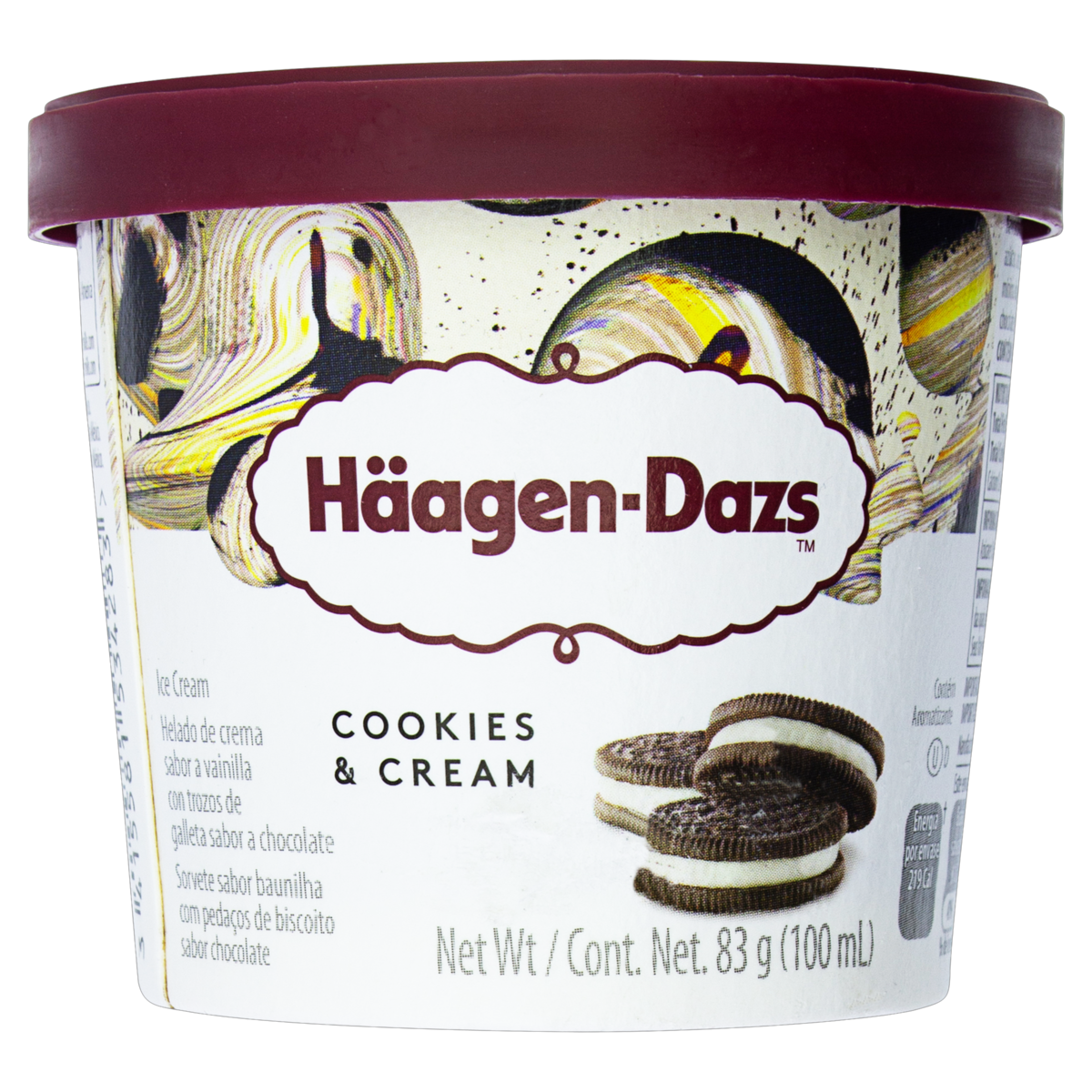 Sorvete Cookies e Cream Häagen-Dazs Pote 100ml