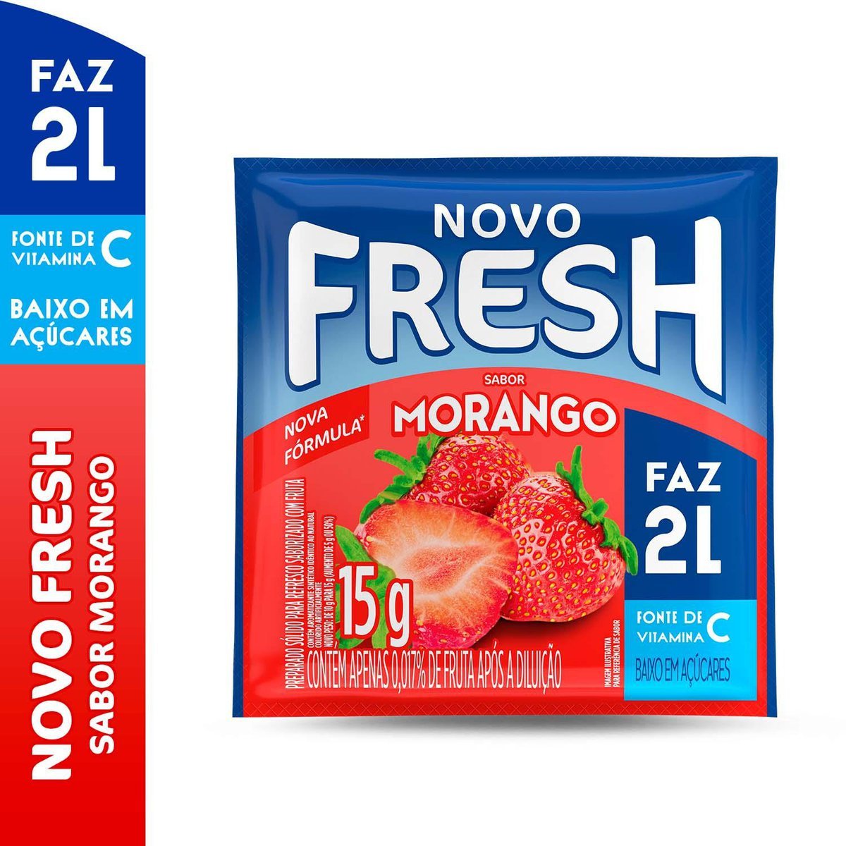 Refresco em Pó Morango Fresh Pacote 15g
