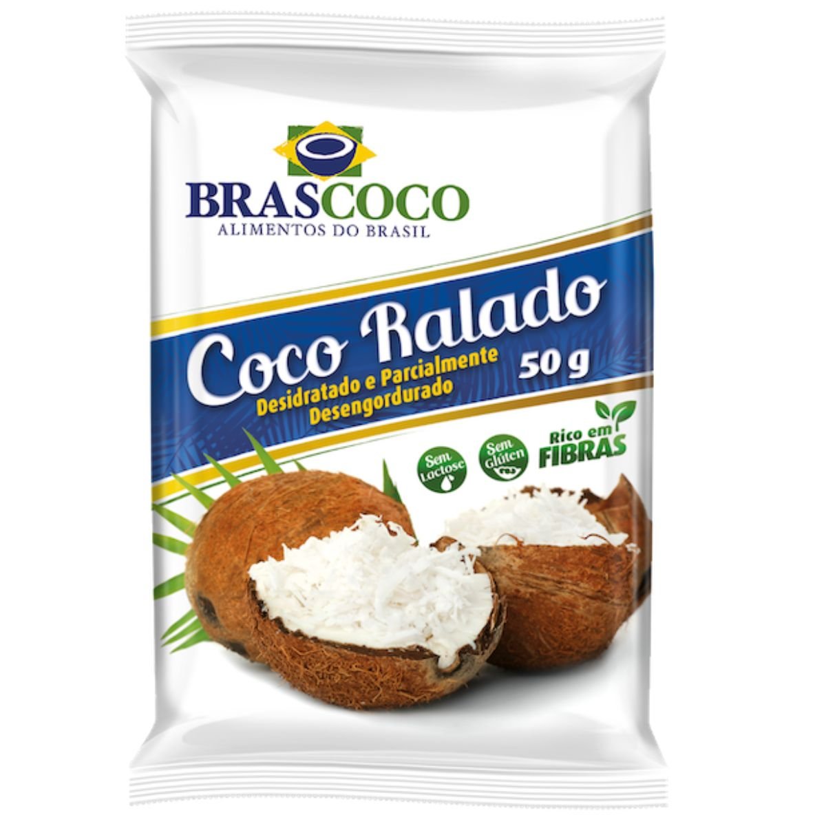 Coco Ralado Desidratado Brascoco Pacote 50g