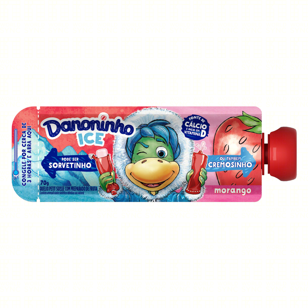 Queijo Petit Suisse Morango Danoninho Ice Squeeze 70g