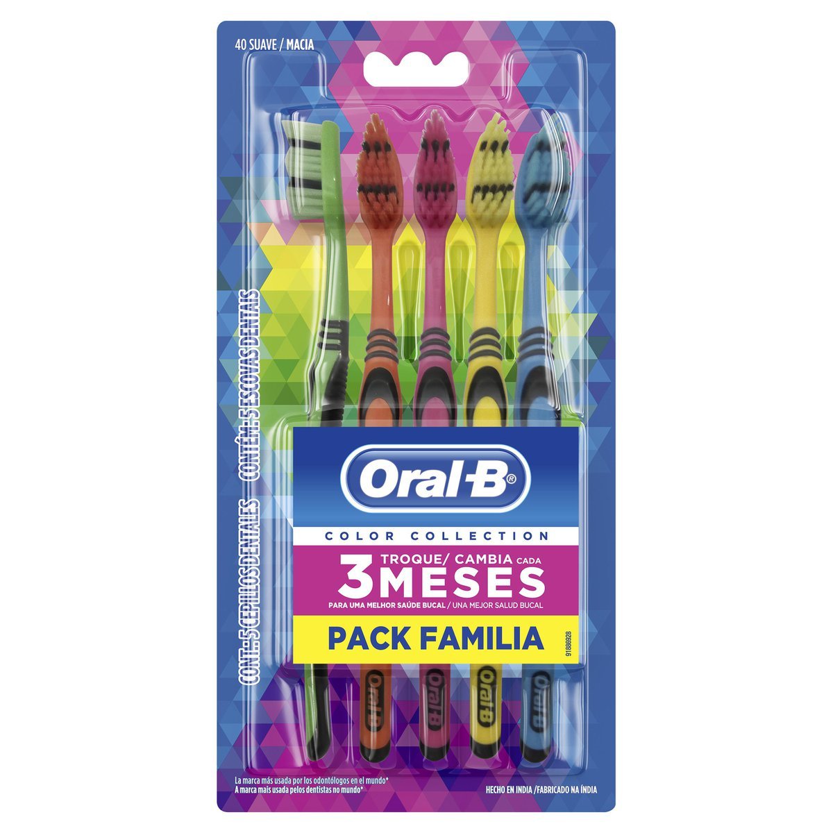 Escova Dental Suave Oral-B Color Collection 5 Unidades