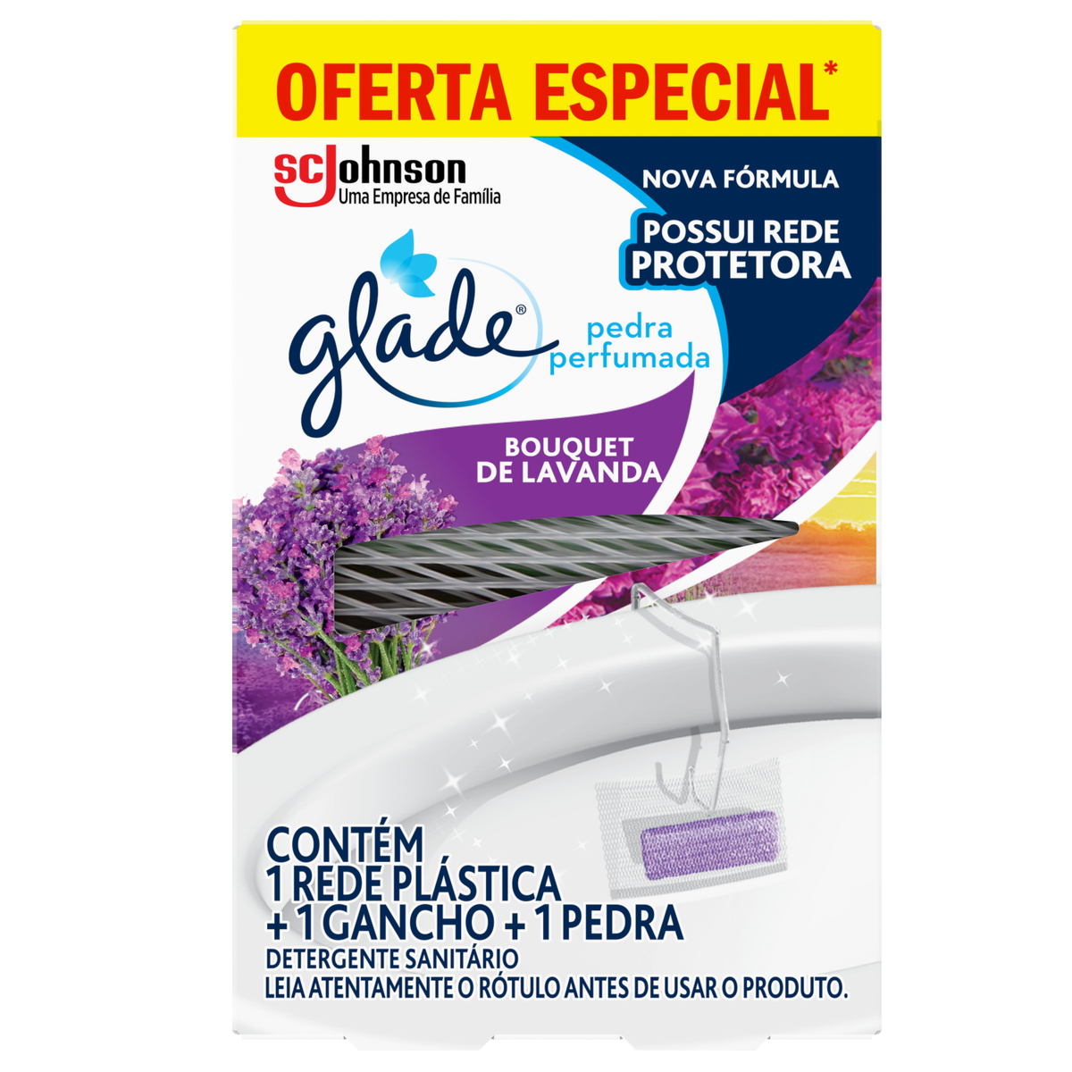 Detergente Sanitário Pedra Bouquet de Lavanda Glade Grátis 25% de Desconto