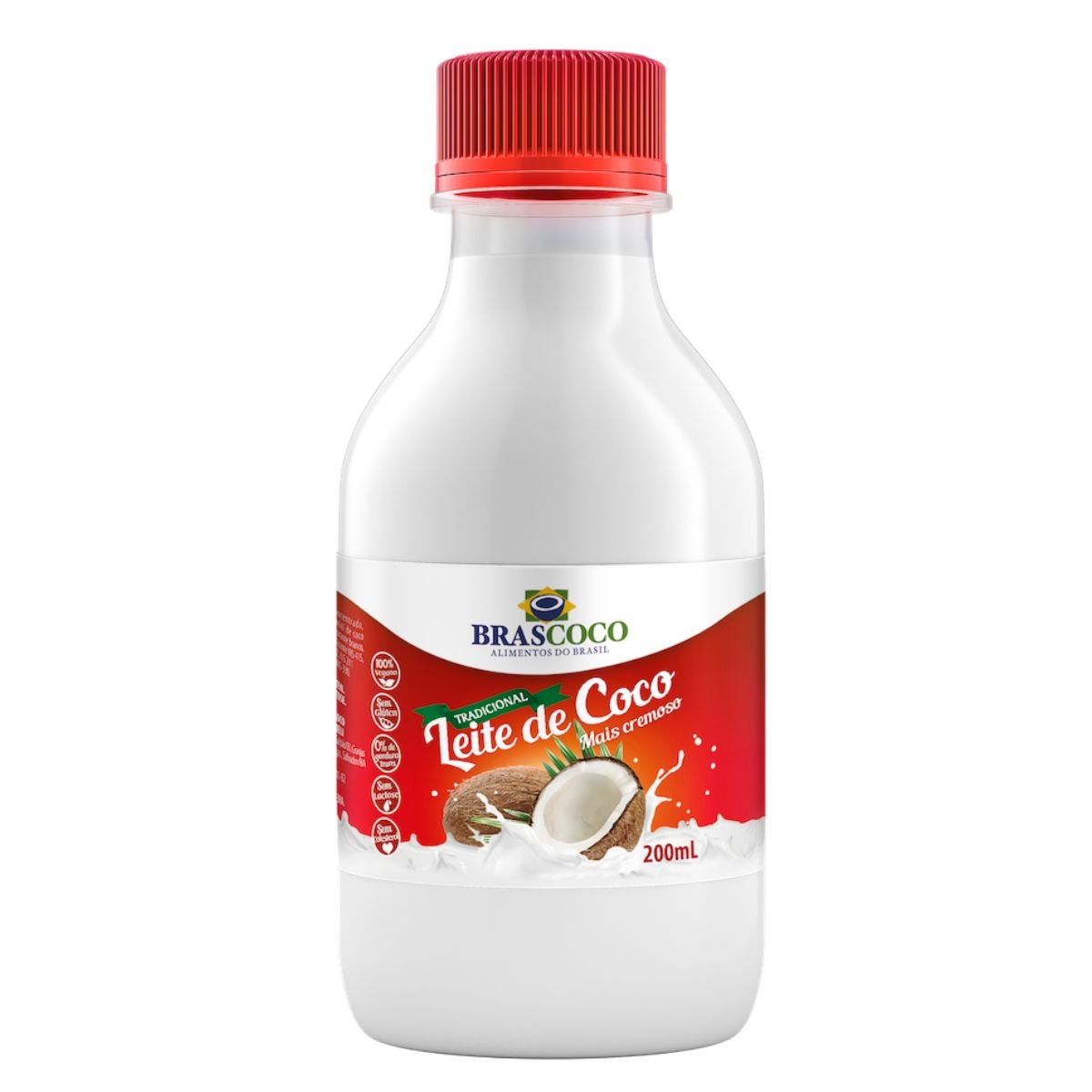 Leite de Coco Tradicional Brascoco Frasco 200ml