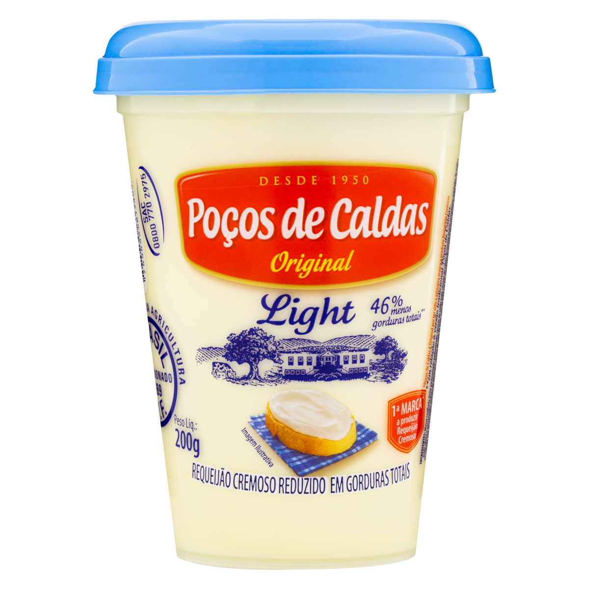 Requeijão Cremoso Light Poços de Caldas Copo 200g