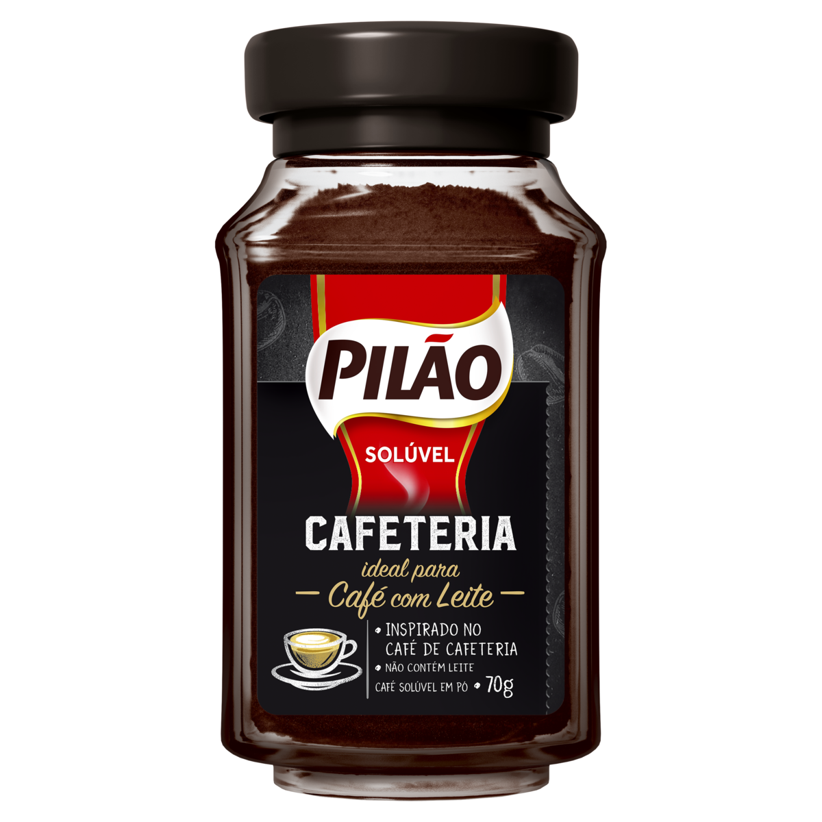 Café Solúvel em Pó Pilão Cafeteria Vidro 70g