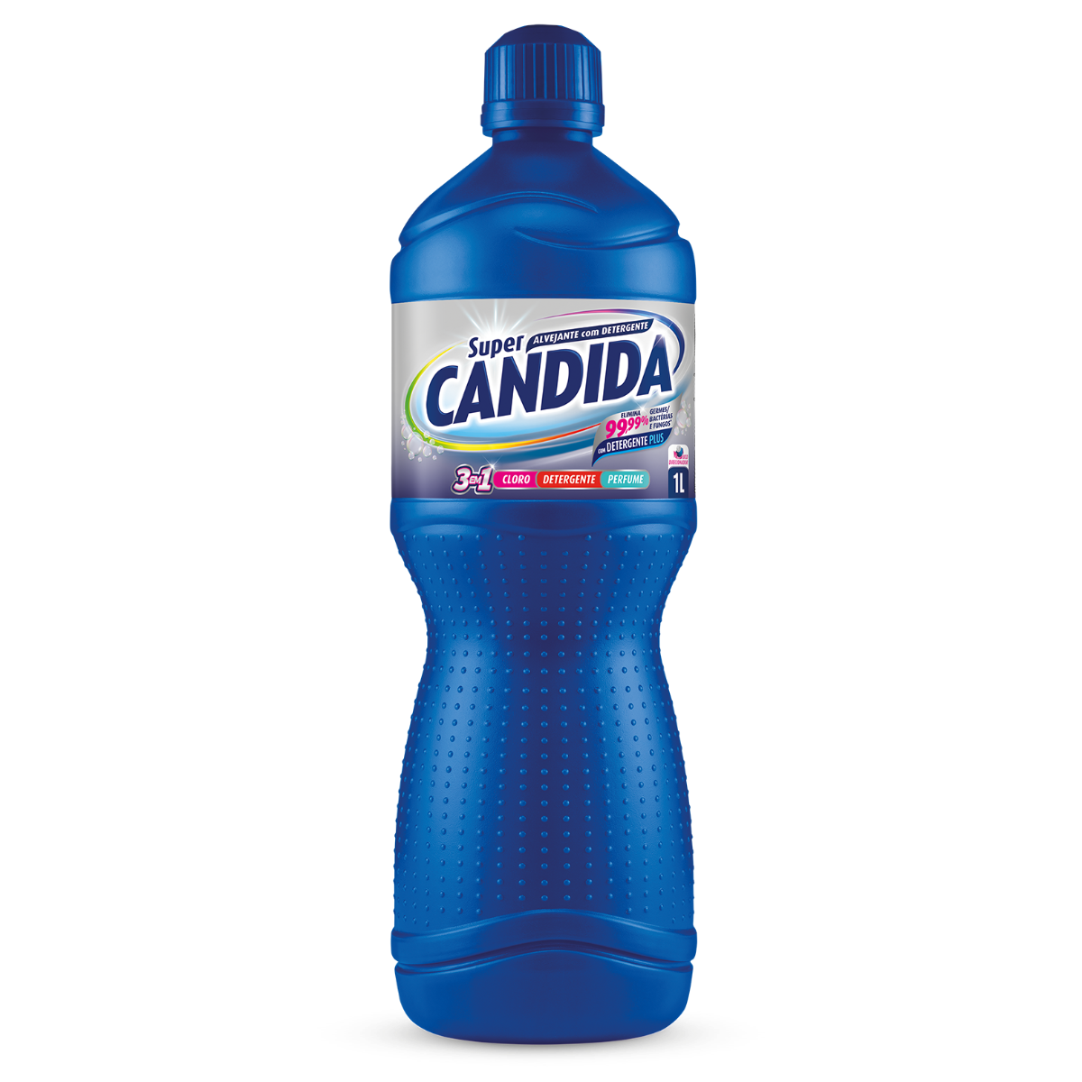 Água Sanitária com Detergente Super Candida 3 em 1 Plus 1L