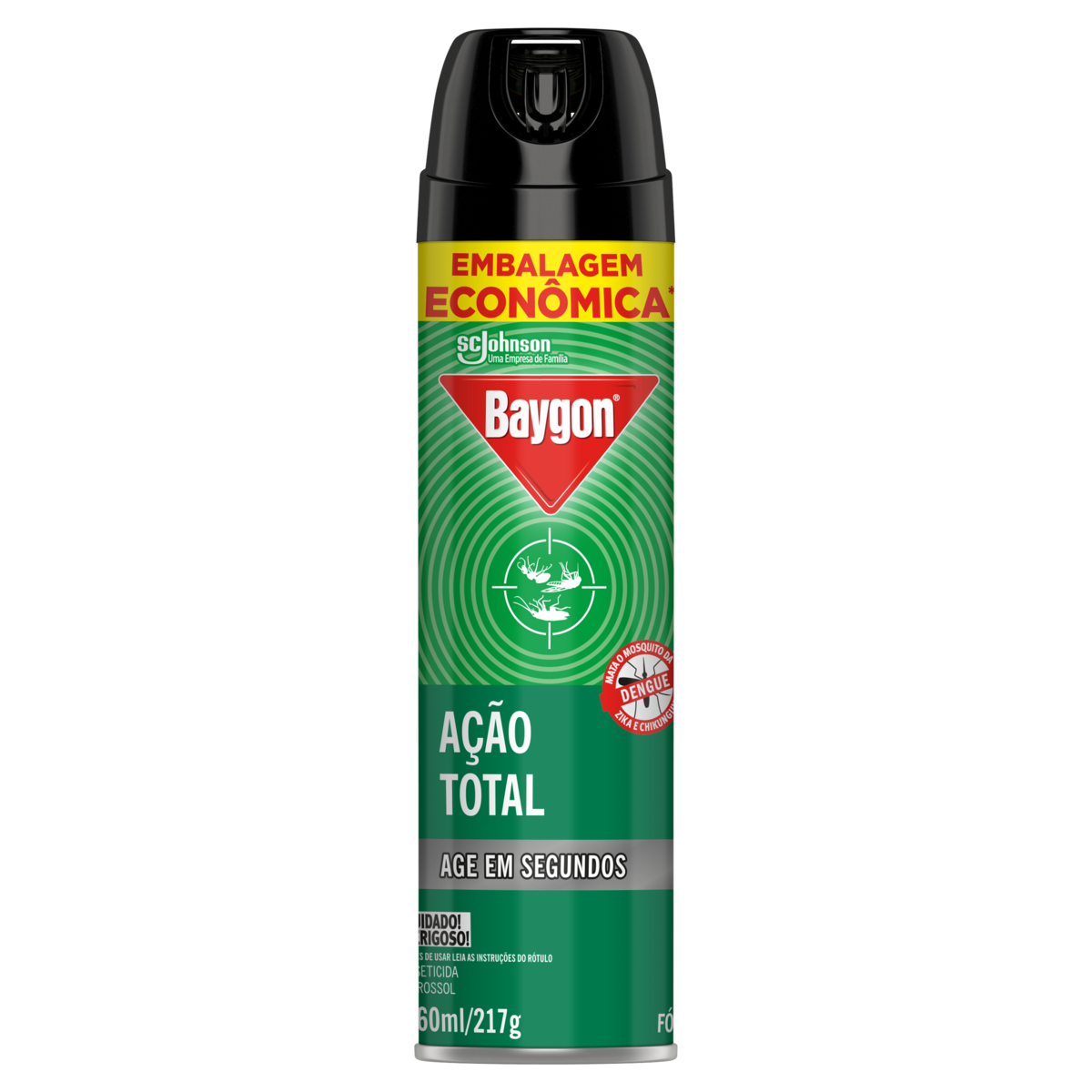 Inseticida Aerossol Ação Total Baygon Frasco 360ml Spray Embalagem Econômica