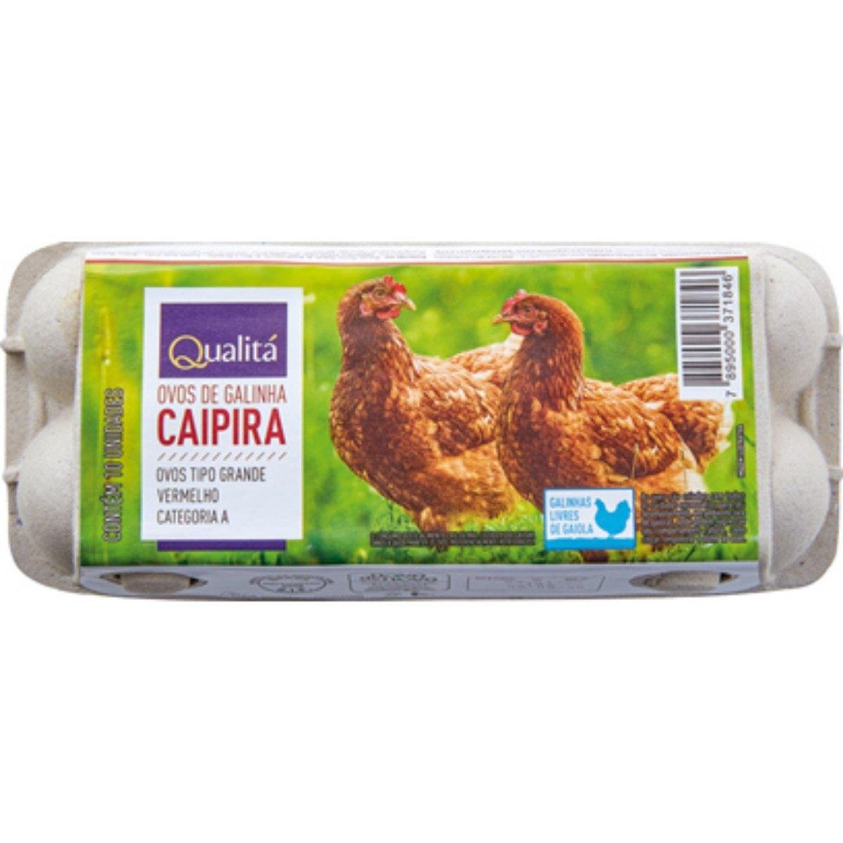 Ovos Caipira Grande Qualitá Bandeja 10 Unidades