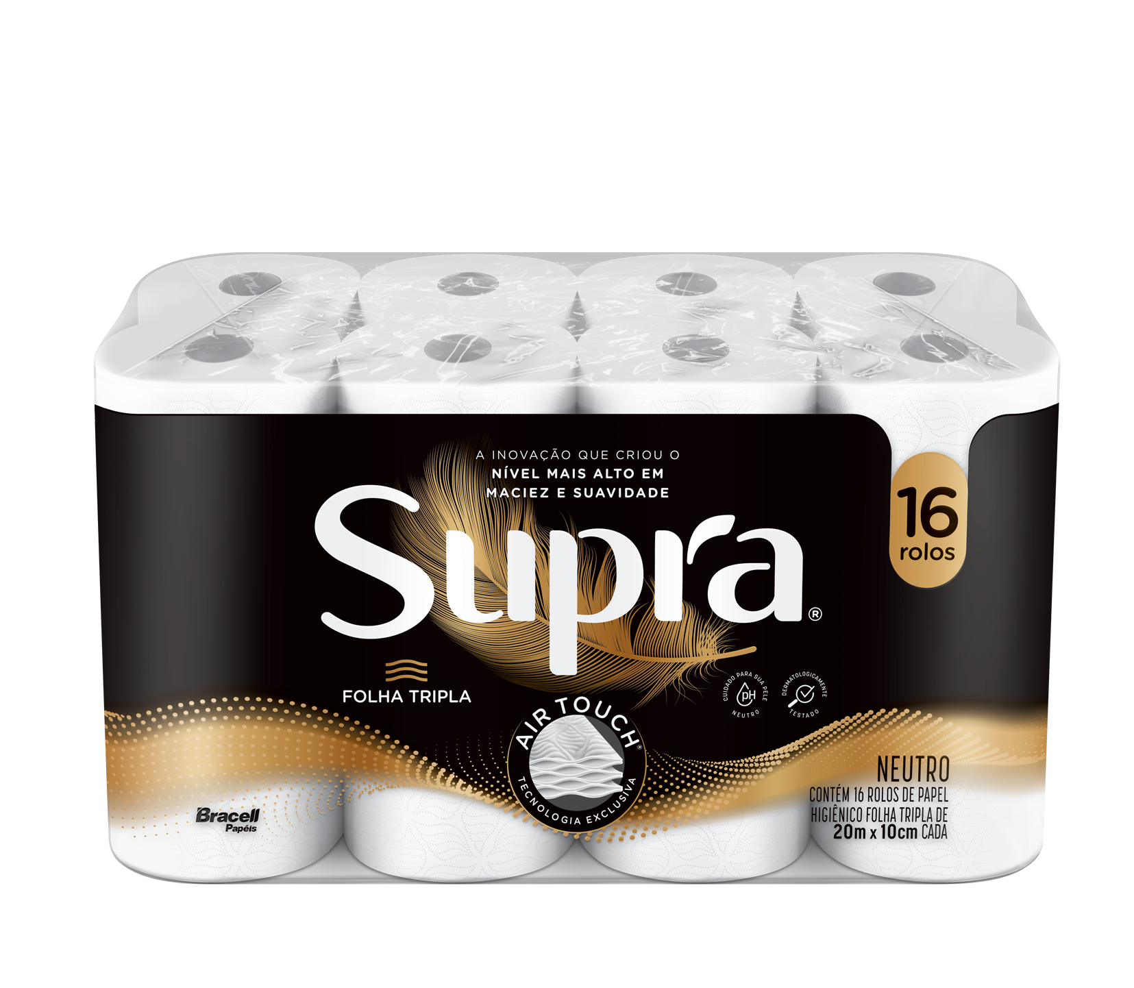 Papel Higiênico Supra Folha Simples 16 Rolos 20m