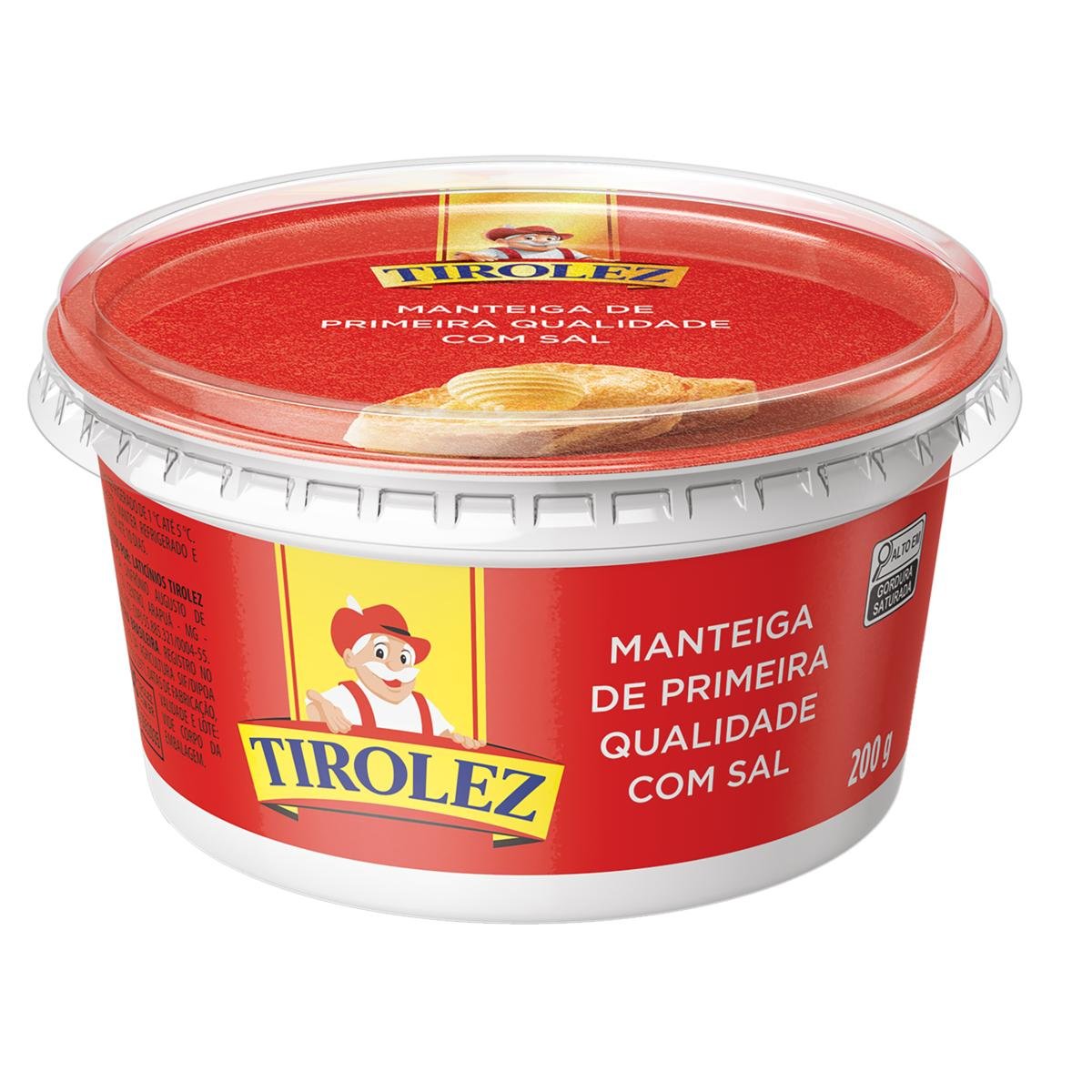 Manteiga de Primeira Qualidade com Sal Tirolez Pote 200g
