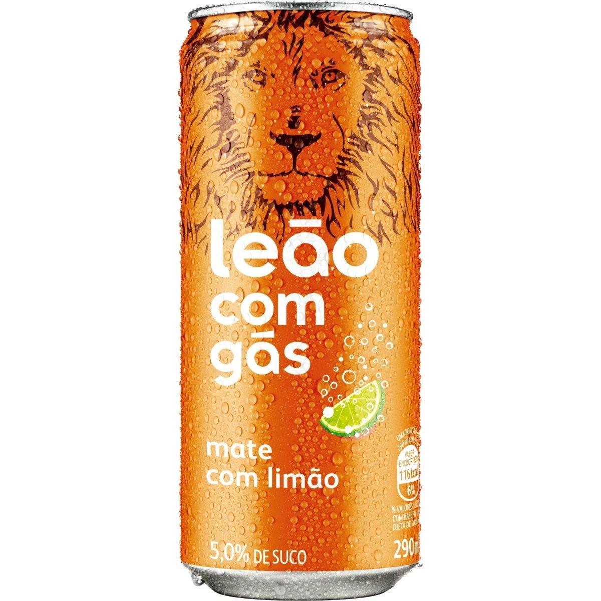 Chá Mate com Gás Limão Leão Lata 290ml