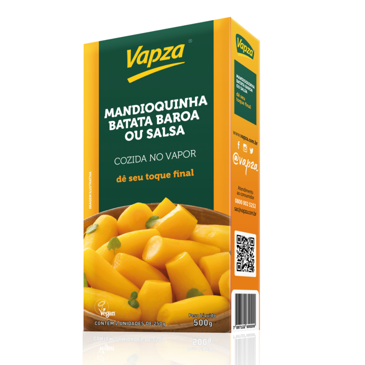 Mandioquinha Cozida no Vapor Vapza 500g 2 Unidades
