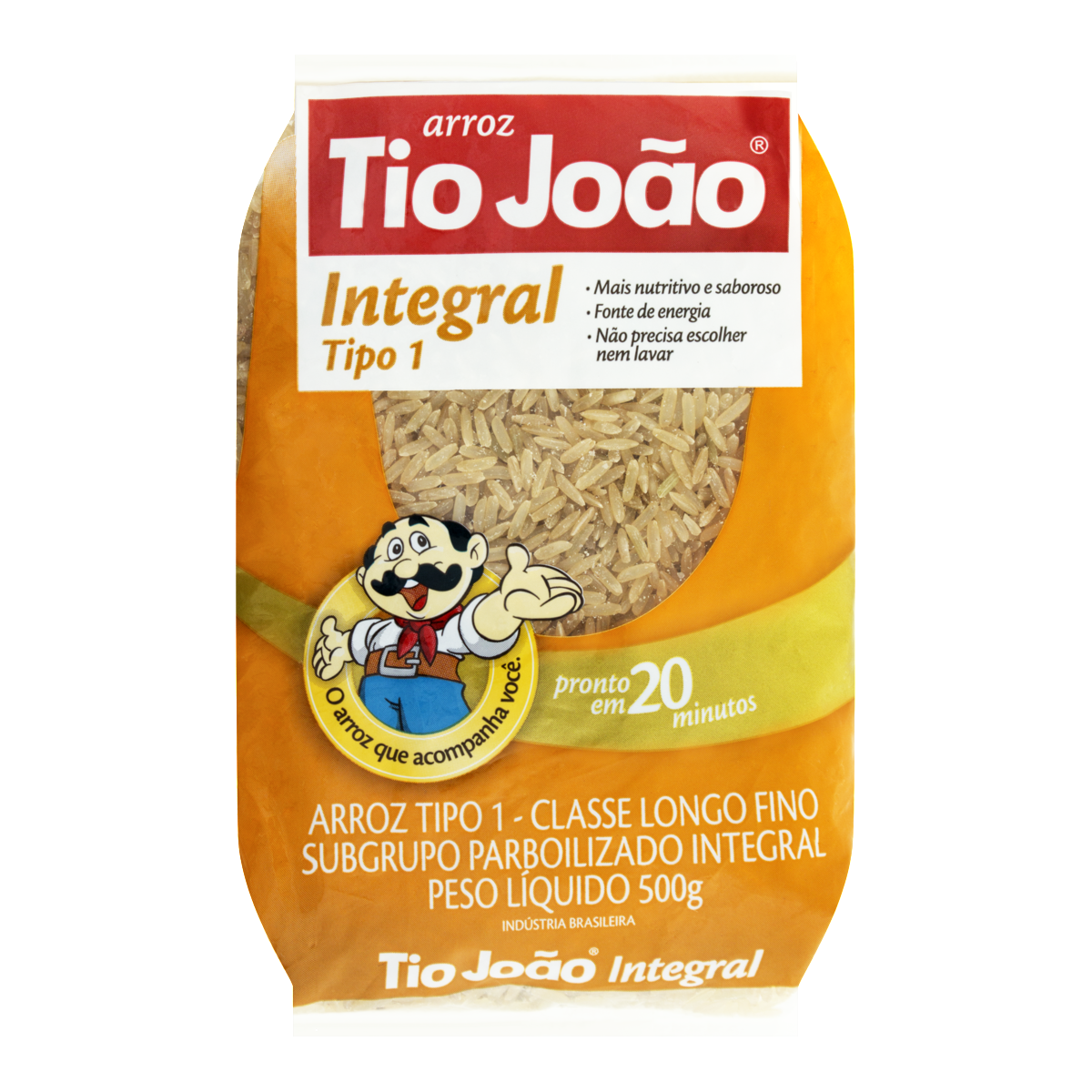 Arroz Integral Tipo 1 TIO JOÃO Pacote 500g