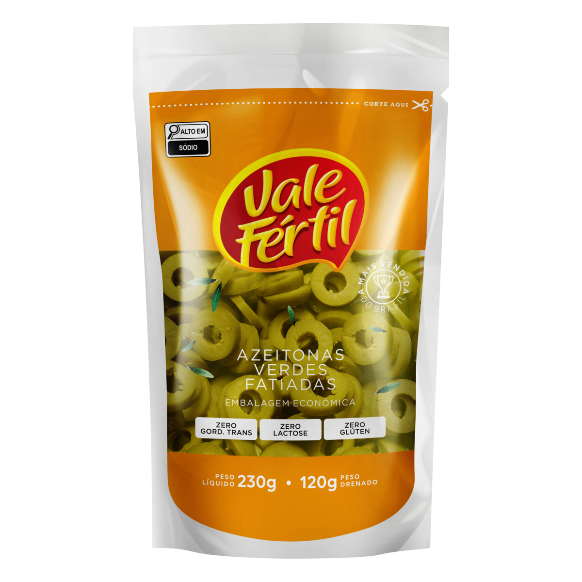 Azeitona Verde Fatiada VALE FÉRTIL Sachê 120g