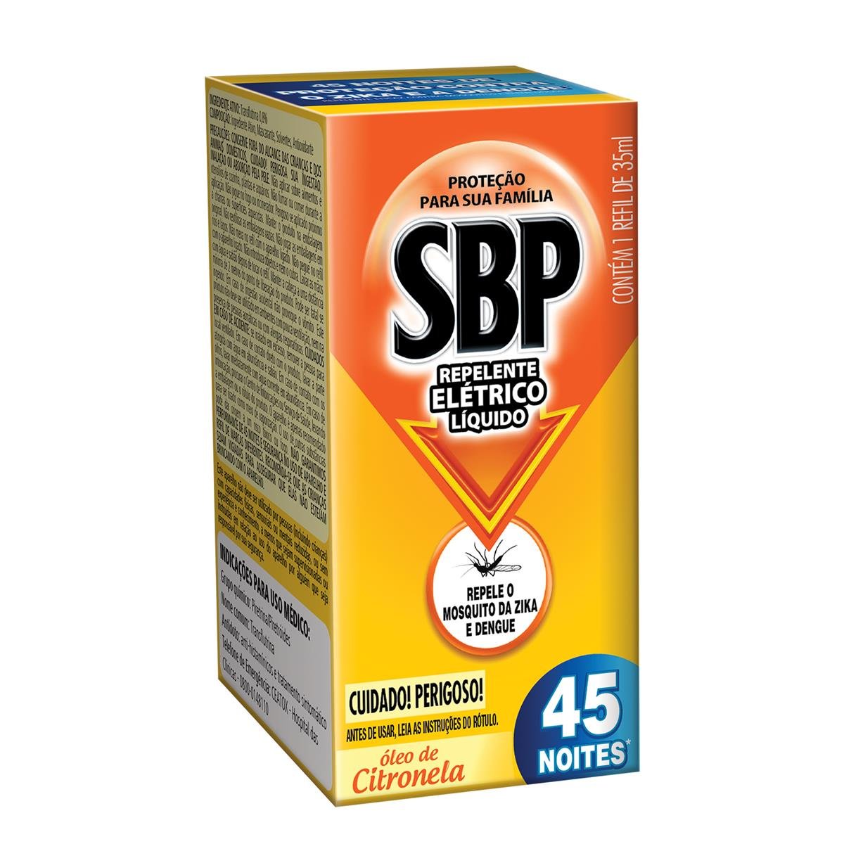 Repelente Líquido Elétrico Óleo de Citronela SBP Caixa 32,9ml Refil