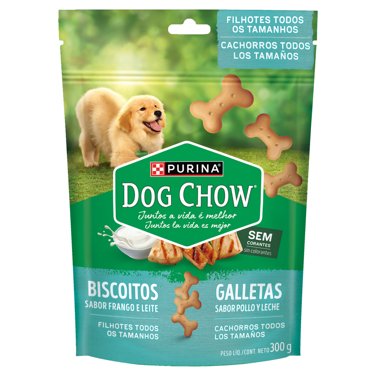 Biscoito para Cães Frango e Leite Purina Dog Chow Pouch 300g