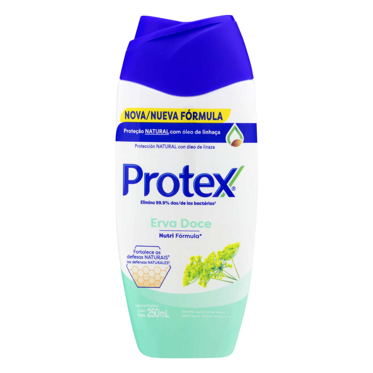 Sabonete Líquido Antibacteriano Erva-Doce Protex Frasco 250ml