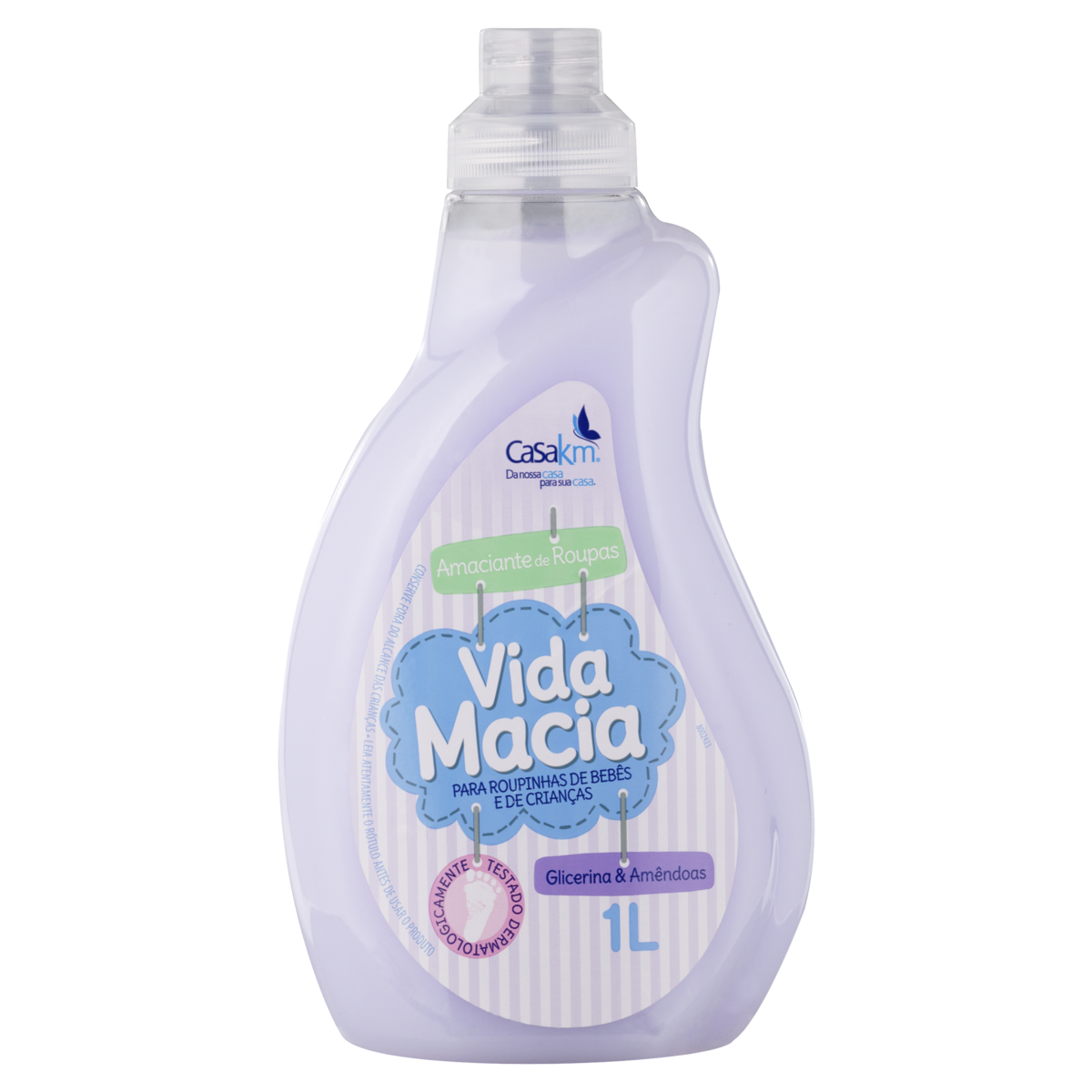 Amaciante de Roupa Glicerina e Amêndoas Vida Macia Frasco 1l