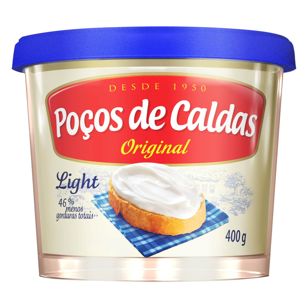 Requeijão Cremoso Original Light Poços de Caldas Pote 400g