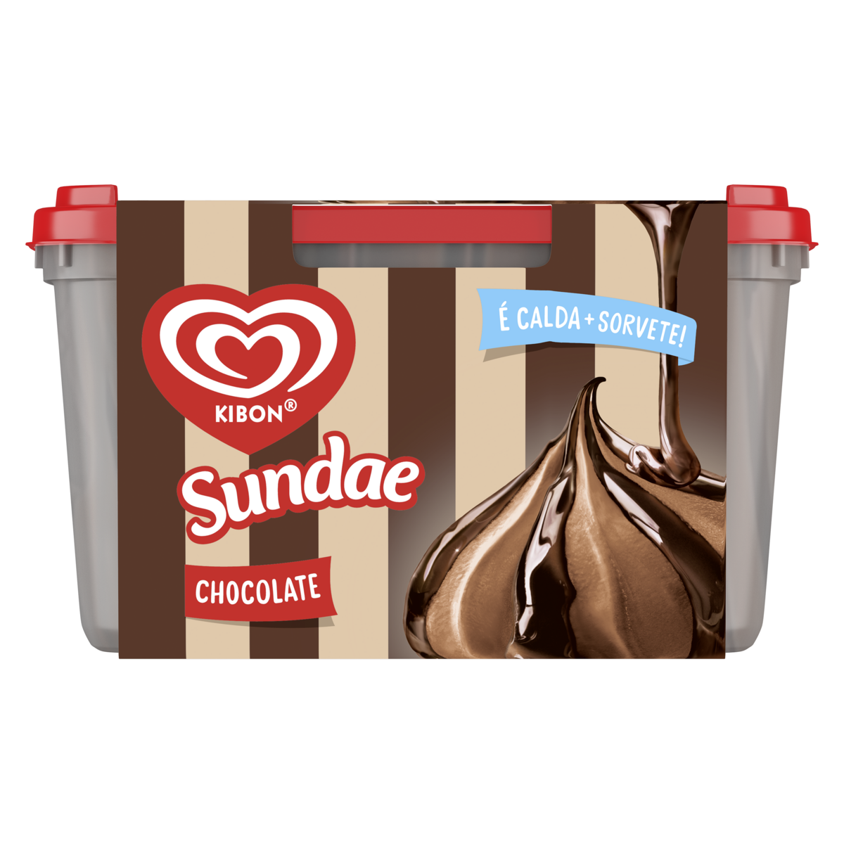 Sorvete Sundae Chocolate Calda Chocolate Trufado Kibon Pote 1,4l