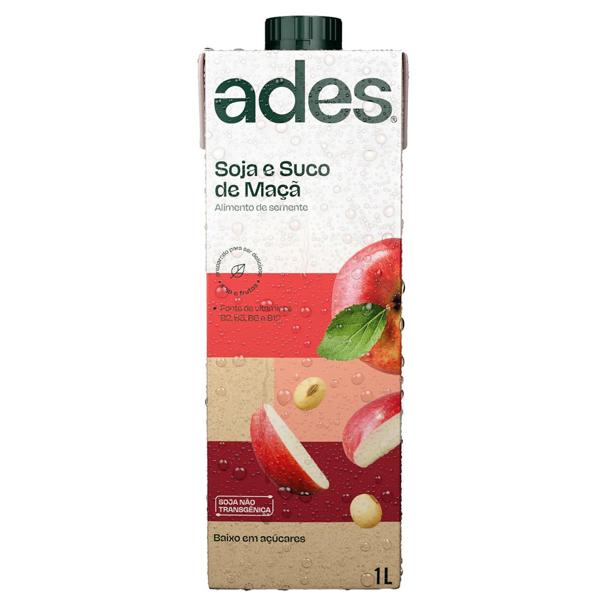 Bebida à Base de Soja Maçã Ades Caixa 1l