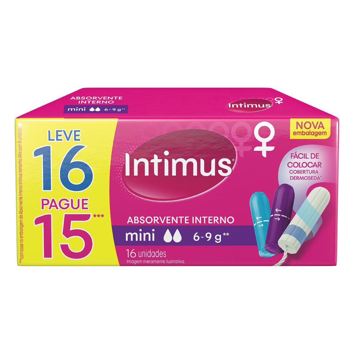 Absorvente Interno Intimus Mini Caixa Leve 16 Pague 15 Unidades