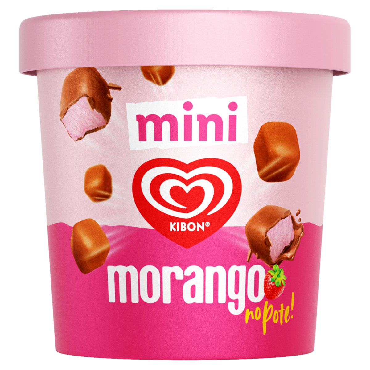 Mini Sorvete Morango Kibon Pote 184g
