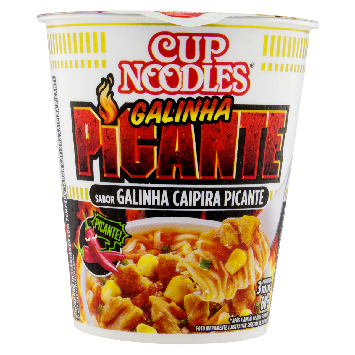 Massa Instantânea Galinha Caipira Picante Nissin Cup Noodles Copo 68g