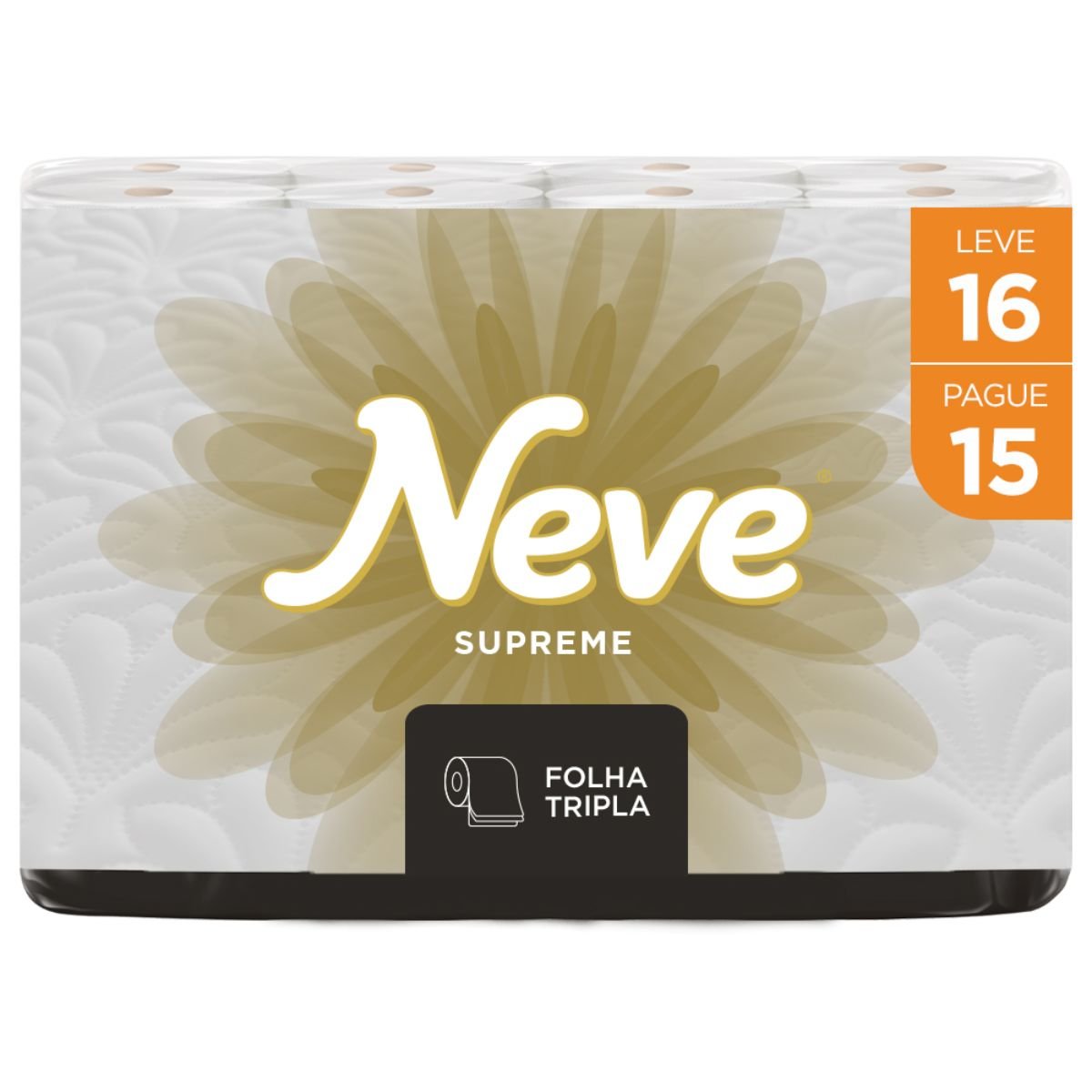 Papel Higiênico Folha Tripla Neutro Neve Supreme 20m Pacote Leve 16 Pague 15 Unidades