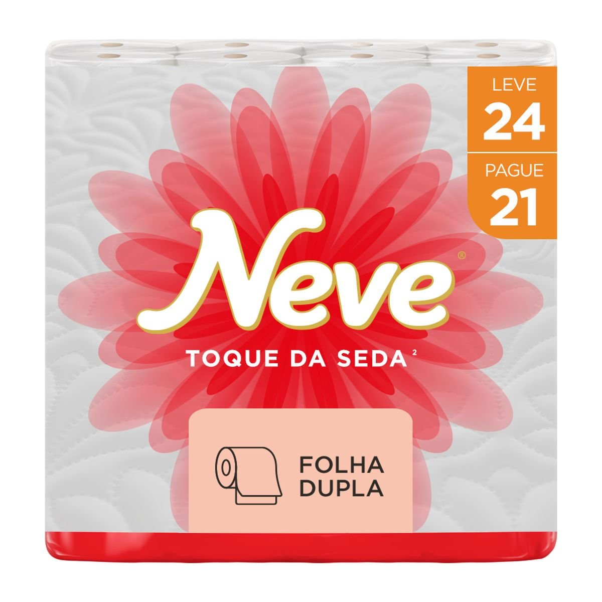 Papel Higiênico Folha Dupla Neutro Neve Toque da Seda 30m Pacote Leve 24 Pague 21 Unidades