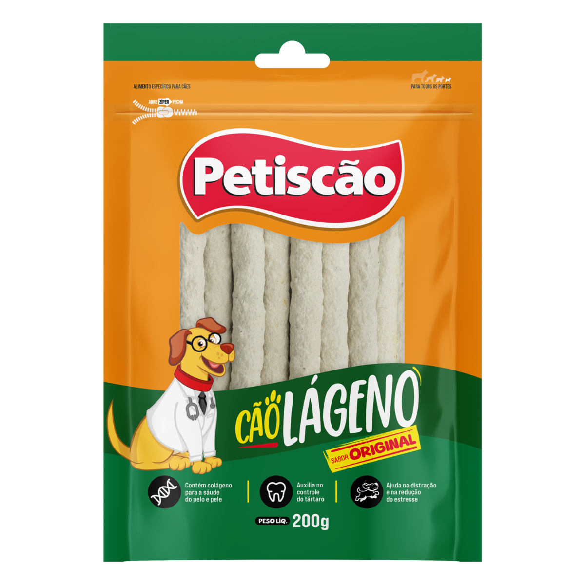 Palito para Cães Original Petiscão Cãolágeno 200g