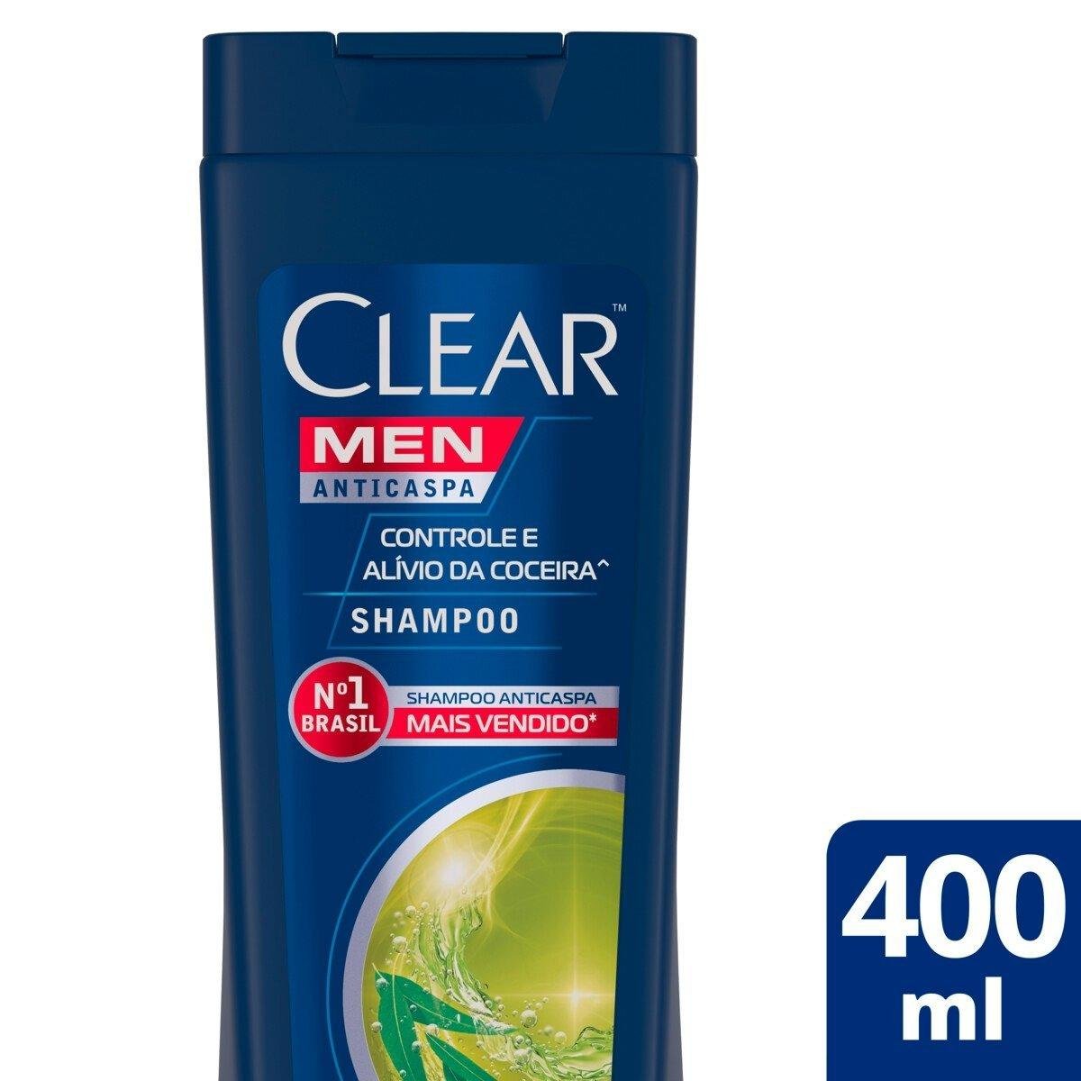 Shampoo Anticaspa Clear Men Controle e Alívio da Coceira Frasco 400ml