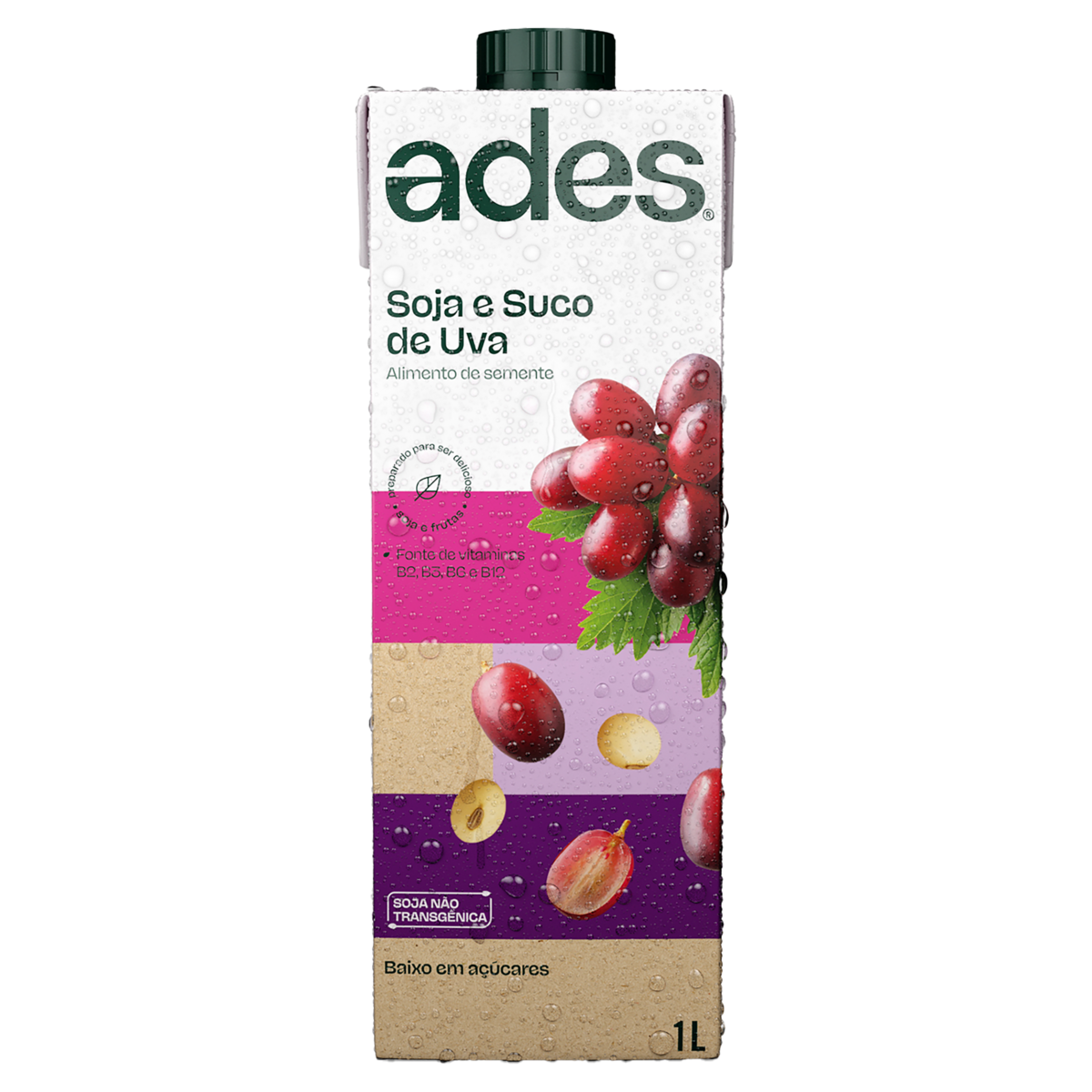 Bebida à Base de Soja Uva Ades Caixa 1l