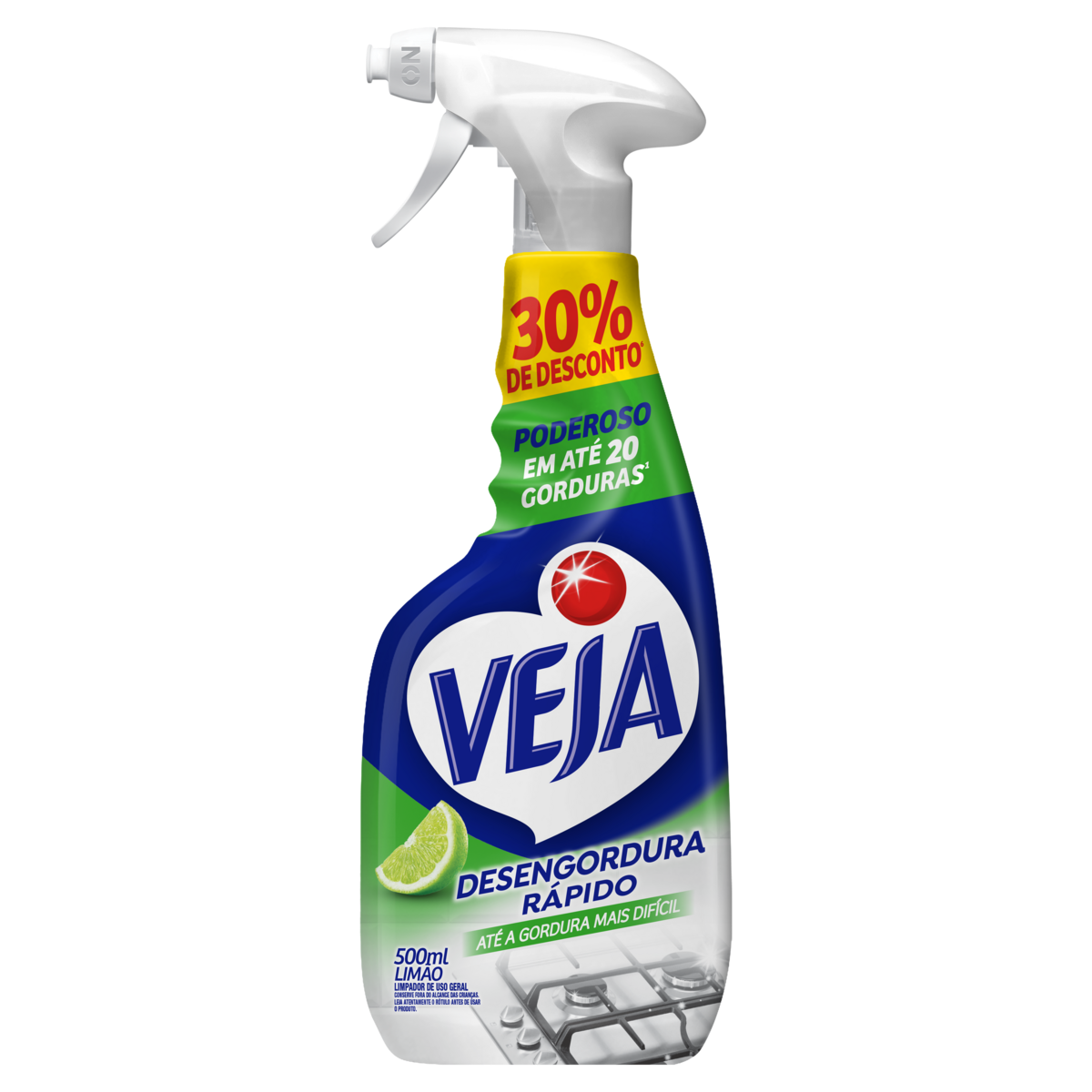 Limpador Desengordurante Limão Veja Frasco 500ml Borrifador Grátis 30% de Desconto