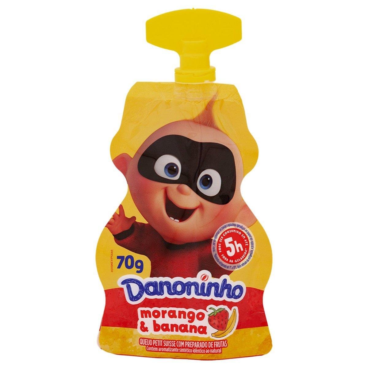 Queijo Petit Suisse Morango e Banana Danoninho para Levar Squeeze 70g