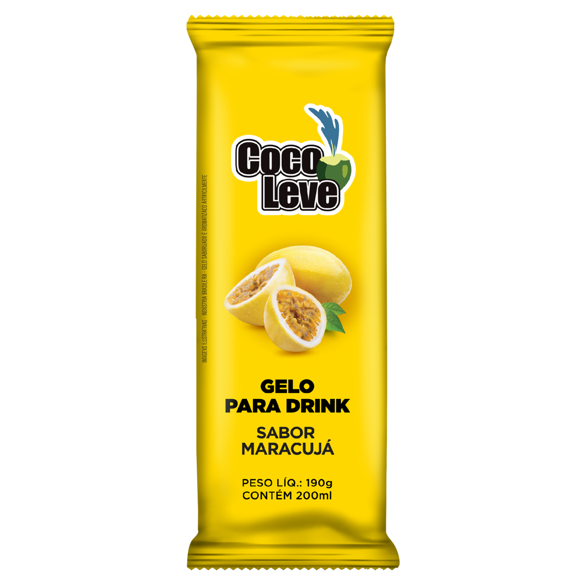 Gelo para Drink Maracujá Coco Leve Pacote 190g