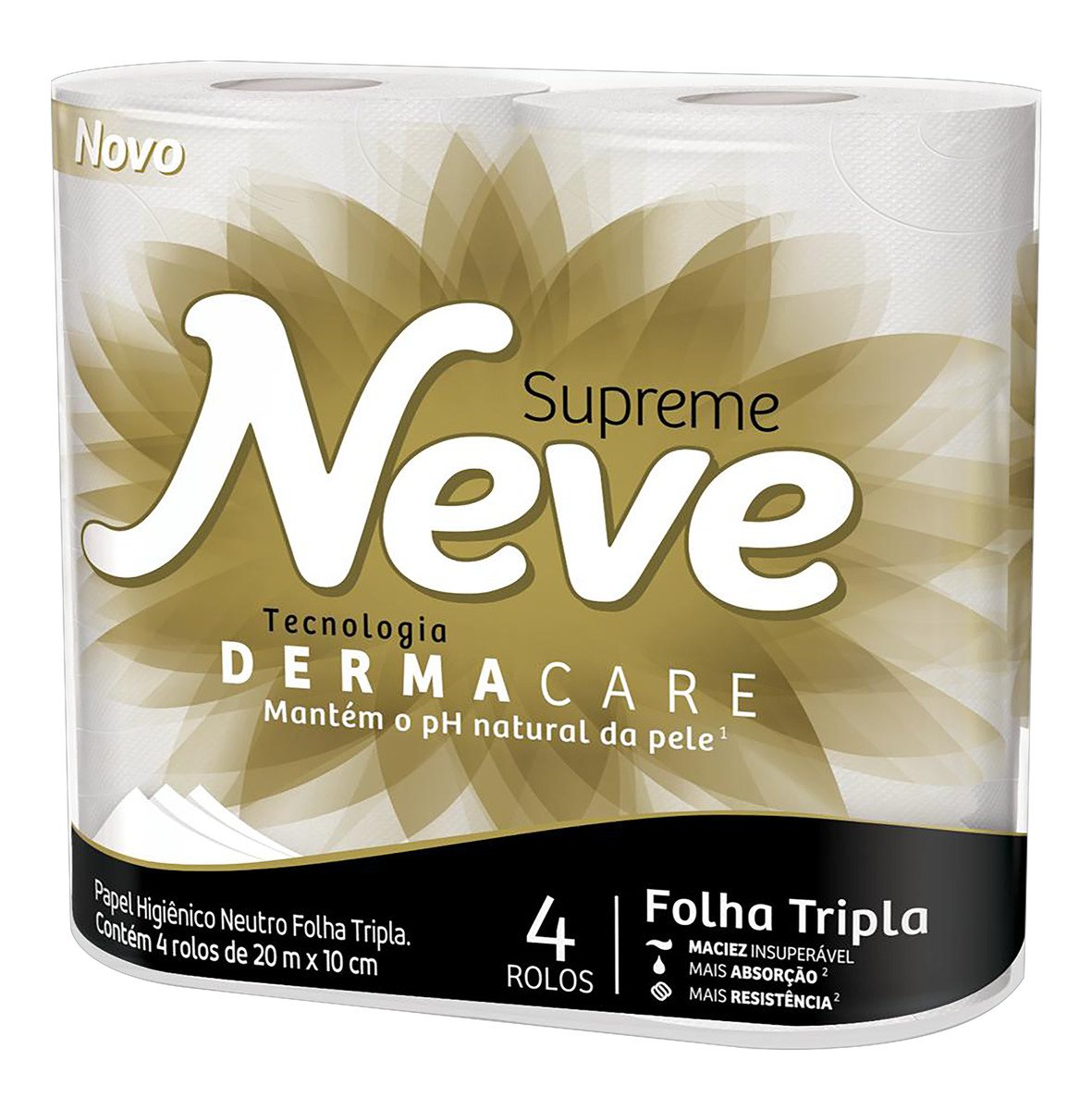 Papel Higiênico Folha Tripla Neutro Neve Supreme 20m Pacote 4 Unidades