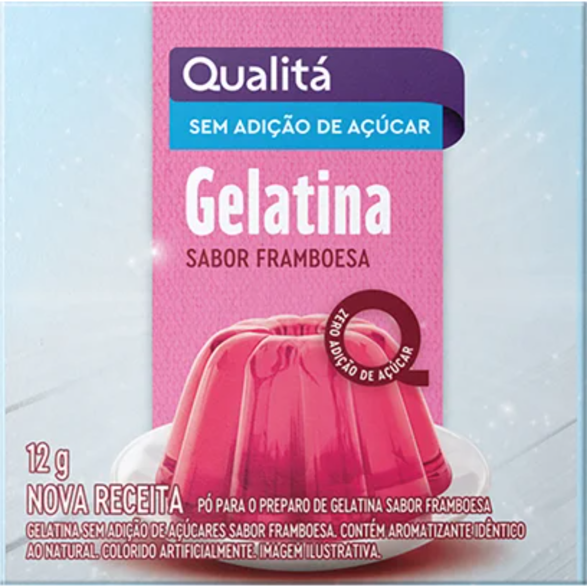 Gelatina sabor Framboesa Zero QUALITÁ 12g