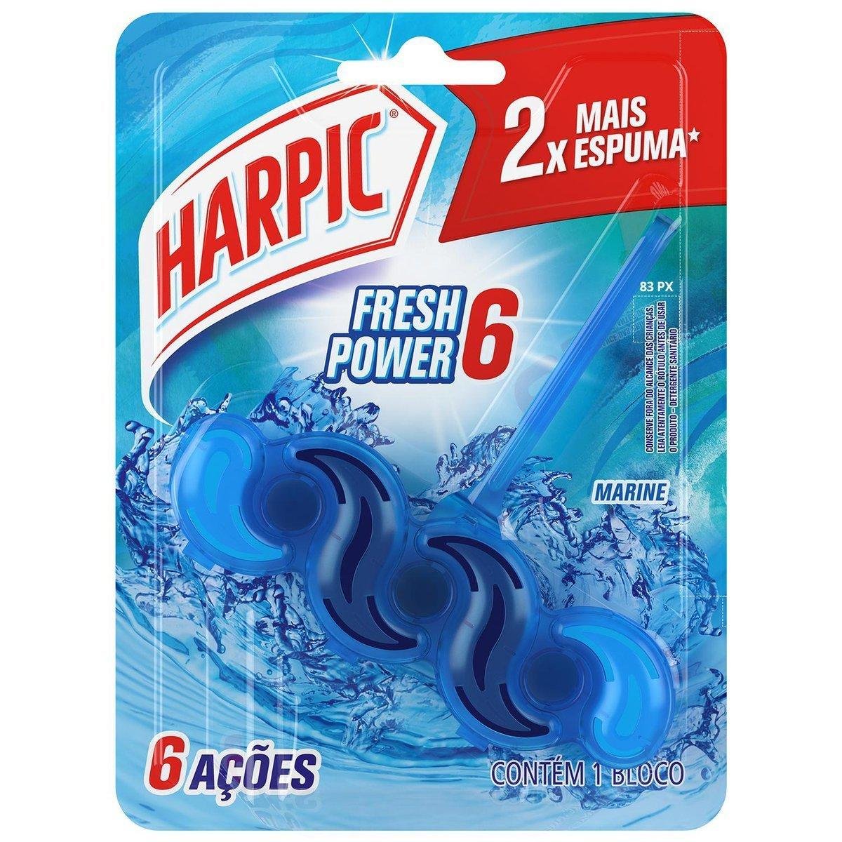 Detergente Sanitário Bloco Marine Harpic Fresh Power 6